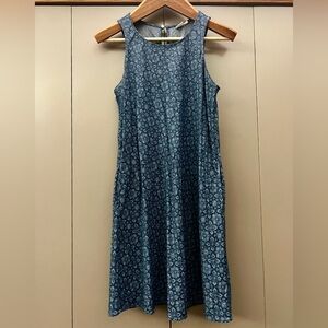 Gap Tencel swing dress with pockets, blue print, Sm Petite